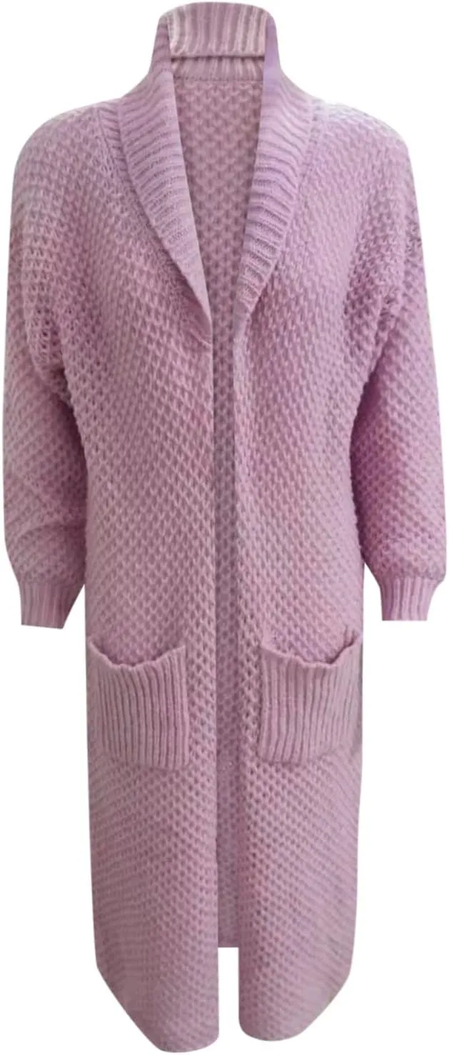 Women's Cardigan Long Sleeve Chunky Knit Sweater With Embroidered High Waisted Oversized Fit Soft Elegant Loose Tops