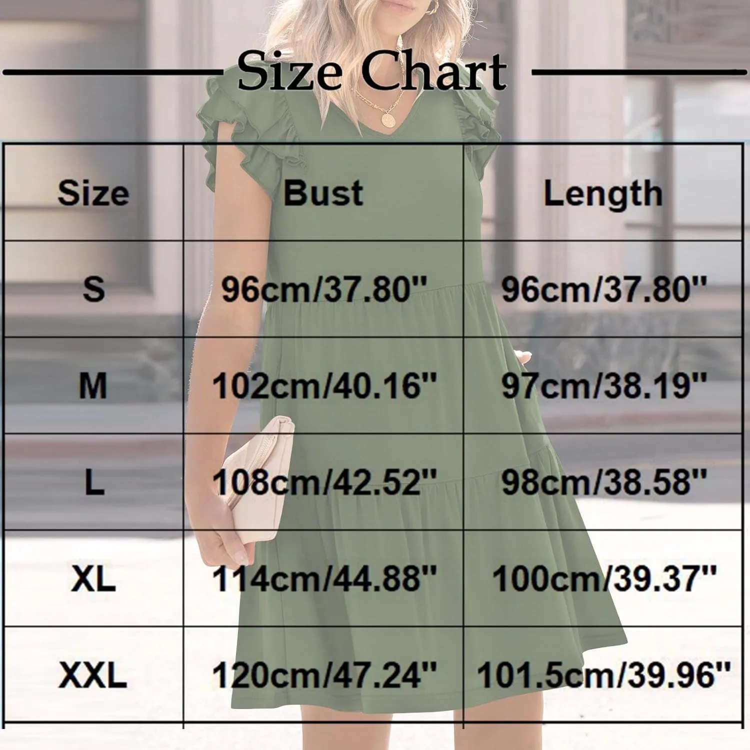 Women's Casual Dresses 2025 Summer Ruffle Sleeve Tiered Cute Short Sundresses Beach Vacation Loose V-Neck Dress