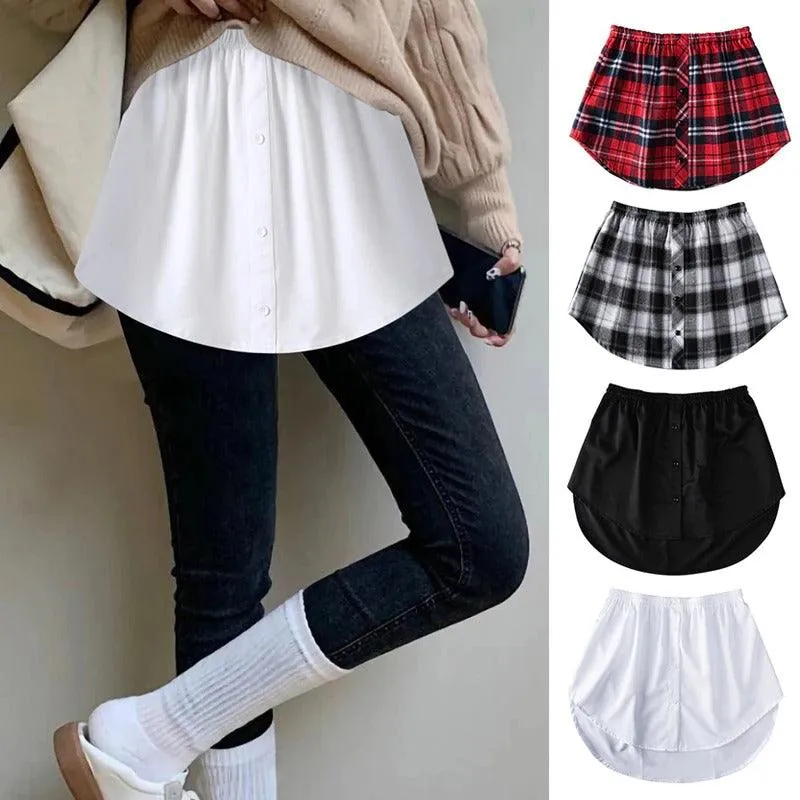 Women's Comfortable Shirt Extender- Fake mini skirt