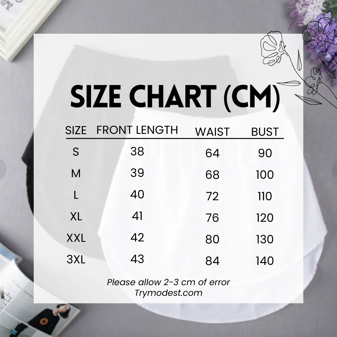 Women's Comfortable Shirt Extender- Fake mini skirt